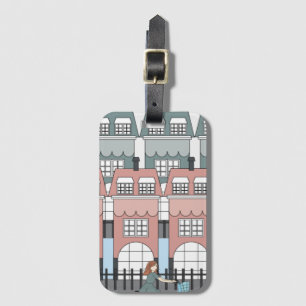 Étiquette À Bagage Girl équitation Vélo Past Amsterdam Tall Maisons A