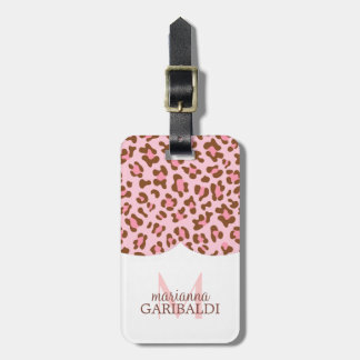 Étiquette À Bagage Girly rose moderne de poster de animal de Choco