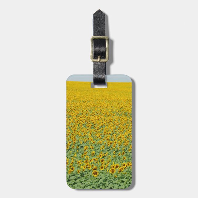 Étiquette À Bagage Gisement jaune de tournesol (Devant Vertical)