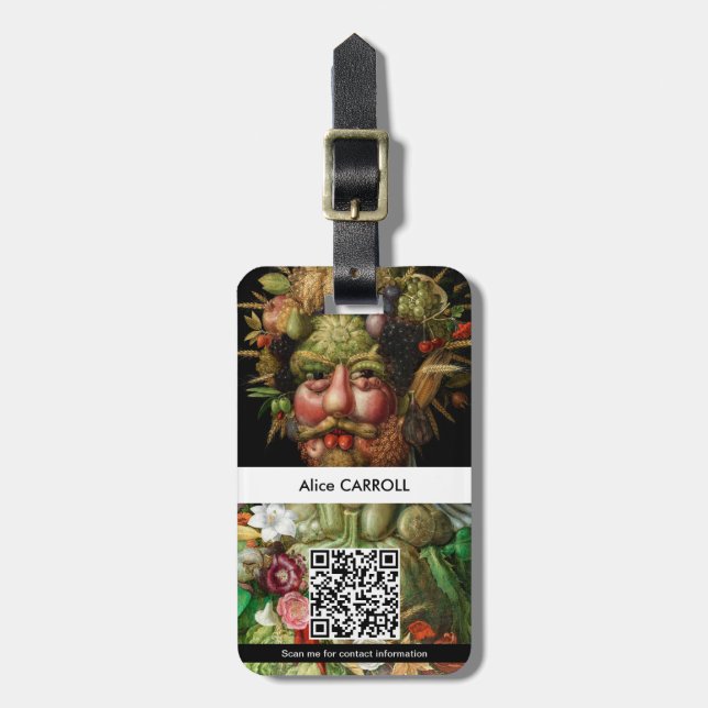 Étiquette À Bagage Giuseppe Arcimboldo - Vertumnus - QR Code (Devant Vertical)