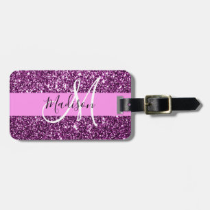 Étiquette À Bagage Glam Pink & Purple Parties scintillant Sparkings N