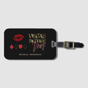 Étiquette À Bagage Glam Vegas Avant les Vœux Casino Enterrement de Vi