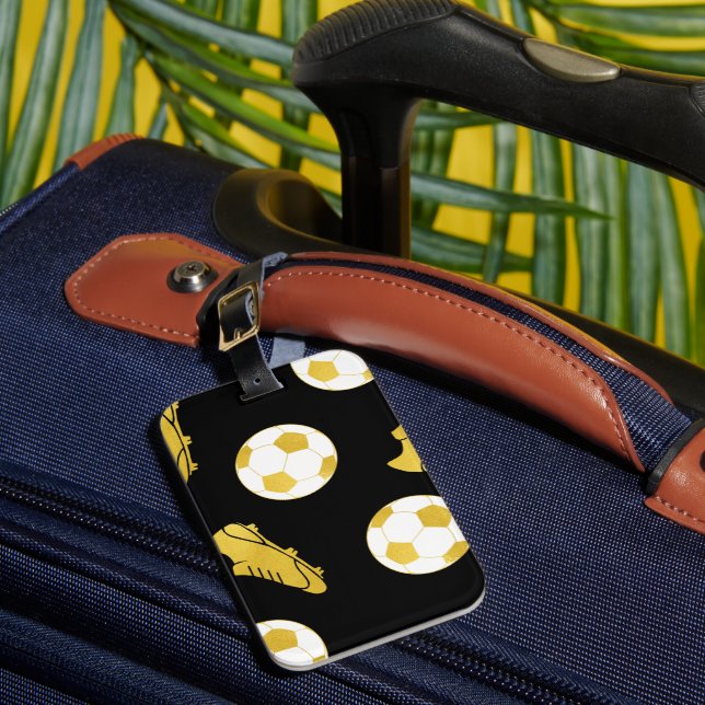 Étiquette À Bagage Gold Elegant Classic Soccer Nettoie Ball Black (Insitu Rectoal 1)
