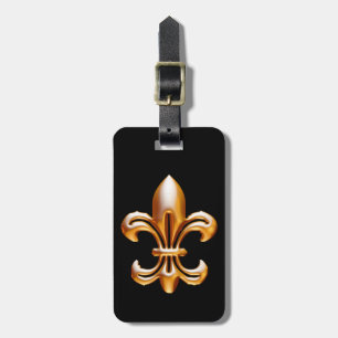 Étiquette À Bagage Gold Fleur de Lis audacieux