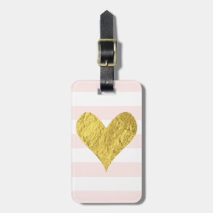 Étiquette À Bagage Gold Foil Heart