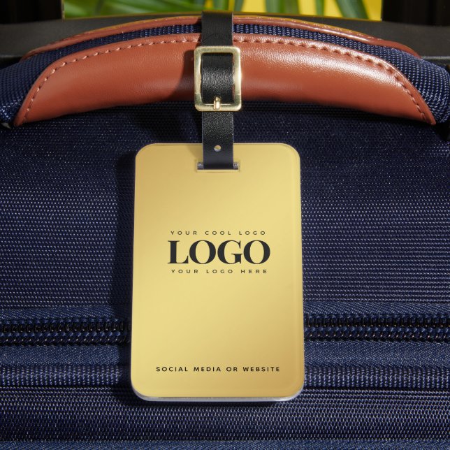 Étiquette À Bagage Gold Gradient Votre Entreprise Logo Entreprise Per (Insitu Rectoal 2)