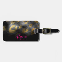 Gold Leopard Cheetah Exotic Print Black Shadows