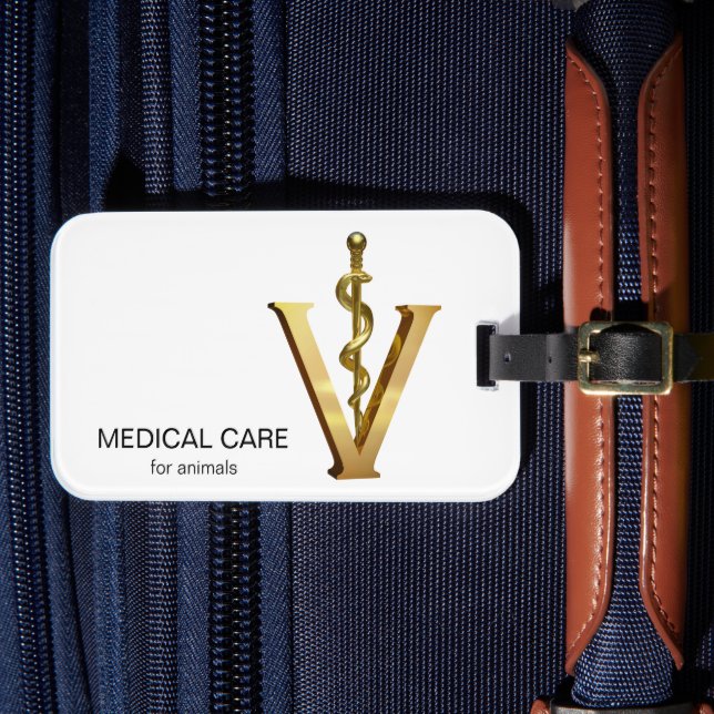 Étiquette À Bagage Gold V Élégant Vet de médecine vétérinaire Asclepi (Insitu Rectoal 4)