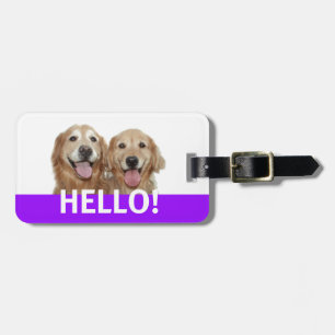 Étiquette À Bagage Golden retriever bonjour