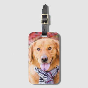 Étiquette À Bagage Golden Retriever in Scarf