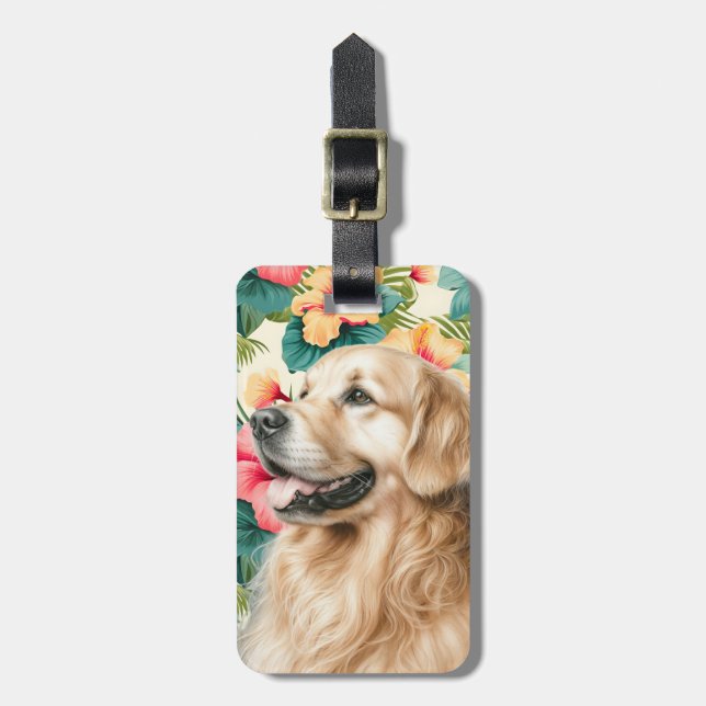 Étiquette À Bagage Golden Retriever Luggage Tag (Devant Vertical)