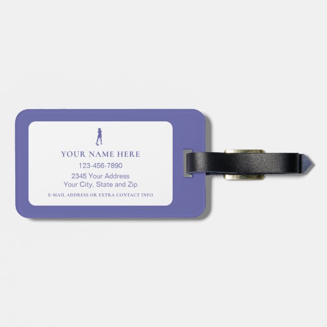 Étiquette À Bagage Golf Funny Birdie Lady's Personalized Cute Golfer (Dos horizontal)