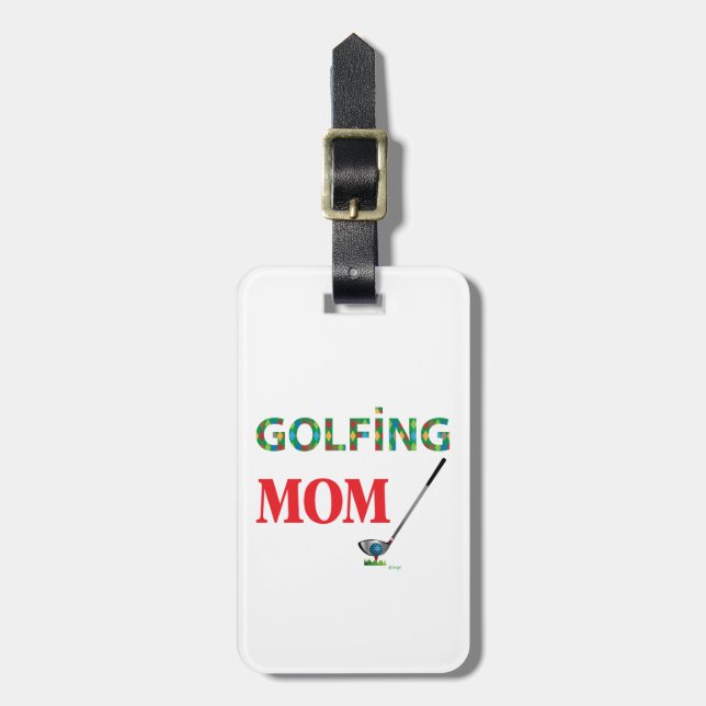 Étiquette À Bagage GOLF - GOLFING MOM, Cool (Devant Vertical)