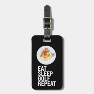 Étiquette À Bagage Golf Manger Sleep Golf Repeat