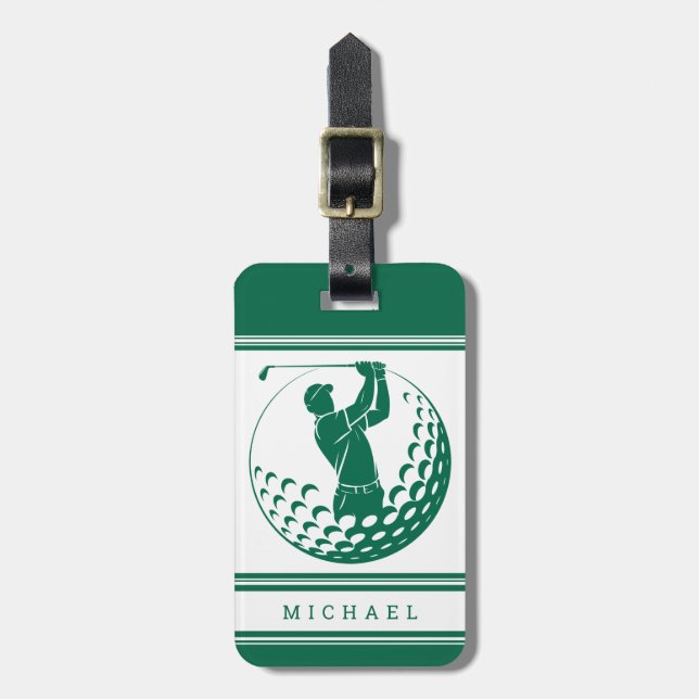 Étiquette À Bagage Golf Personnalisé  (Devant Vertical)