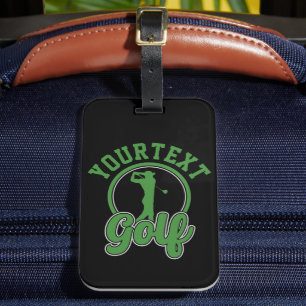 Étiquette À Bagage Golf personnalisé AJOUTER NOM Retro Pro Golfer Swi