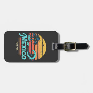 Étiquette À Bagage Golfe du Mexique Forever Vintage Beach Mexicaine