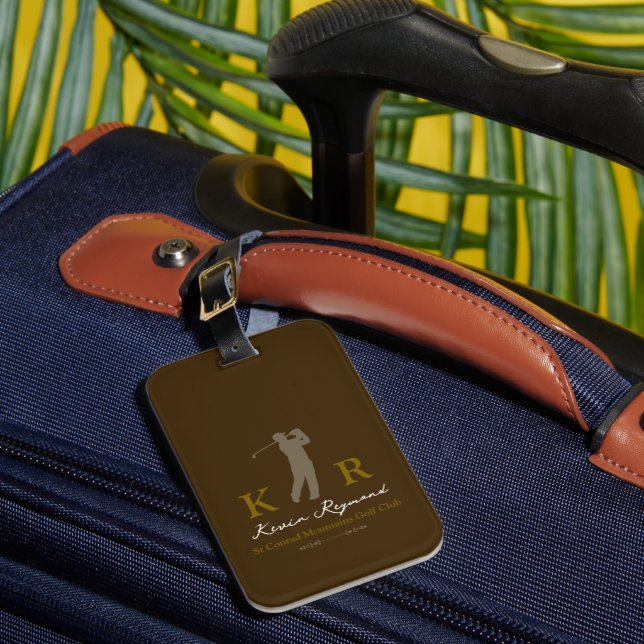 Étiquette À Bagage Golfeur Classique Golfeur Brun (Insitu Rectoal 1)