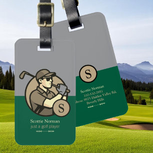 Étiquette À Bagage Golfeur cool avec Golf Club Élégant Vert