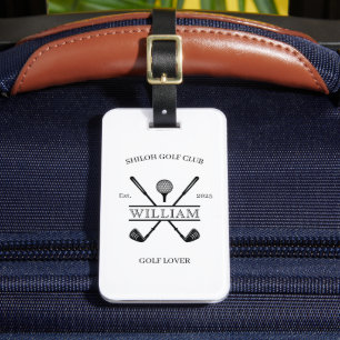 Étiquette À Bagage Golfeur Croix Club Blanc