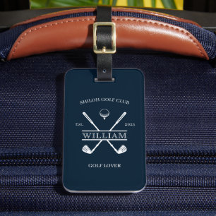Étiquette À Bagage Golfeur Croix Club Bleu foncé