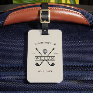 Étiquette À Bagage Golfeur Croix Club Tan