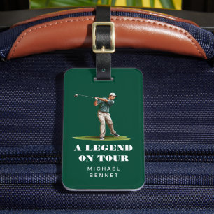 Étiquette À Bagage Golfeur Vert Drôle Sport