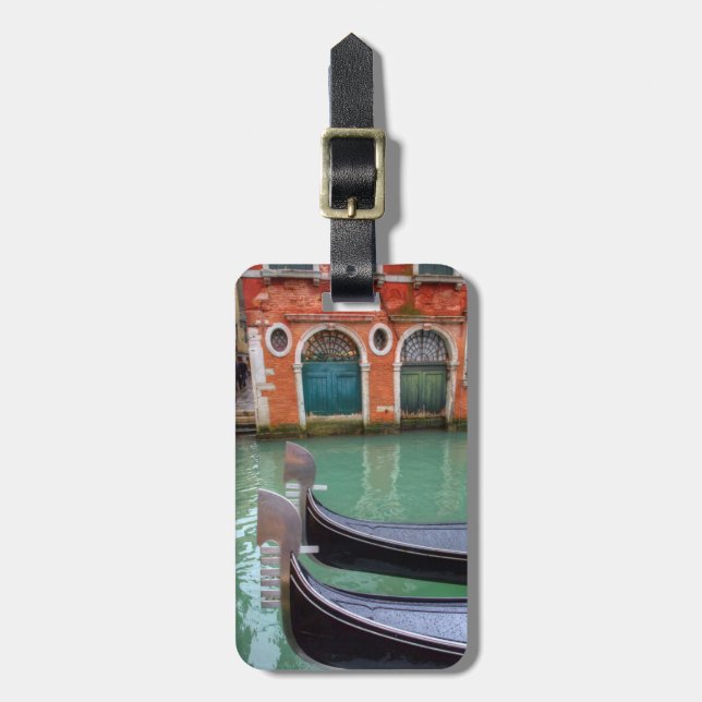 Étiquette À Bagage Gondoles sur le Grand Canal, Venise (Devant Vertical)