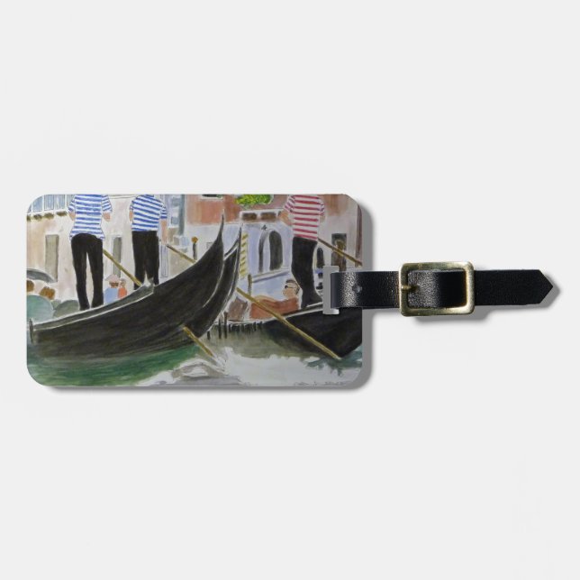 Étiquette À Bagage Gondoliers Italie (Devant horizontal)