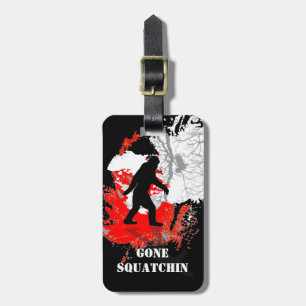 Étiquette À Bagage Gone Squatchin, noir bigfoot