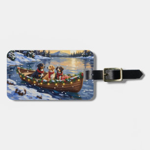 Étiquette À Bagage Grand chien de montagne suisse Noël Bateau Fêtes
