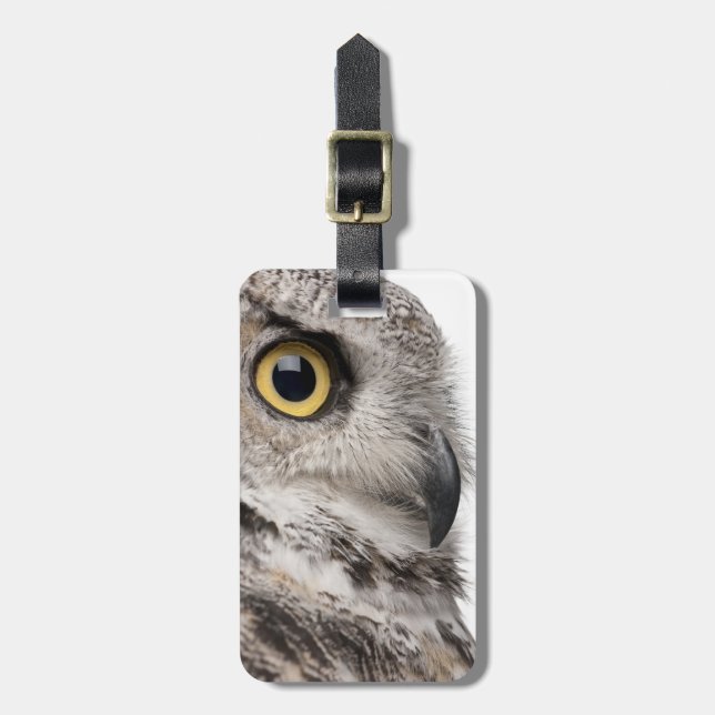 Étiquette À Bagage Grand hibou à cornes - Bubo Virginianus (Devant Vertical)