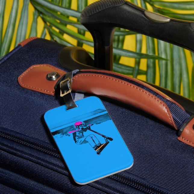 Étiquette À Bagage Grand Saut - Cavalier de Trottinette (Insitu Rectoal 1)