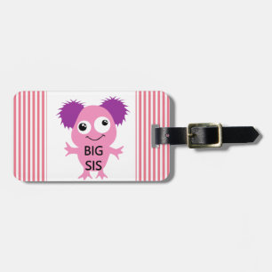 Étiquette À Bagage Grand Soeur Rose Monster