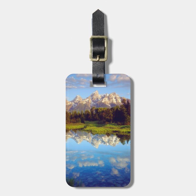 Étiquette À Bagage Grand Tetons se reflétant dans la rivière Snake (Devant Vertical)