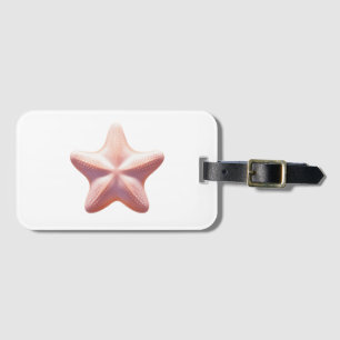Étiquette À Bagage Grande étoile de mer rose