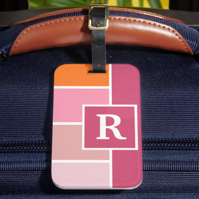 Étiquette À Bagage Grandes bandes Feminine avec Monogramme (Insitu Rectoal 2)