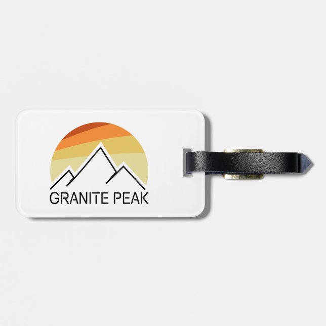Étiquette À Bagage Granite Peak Montana Rétro (Dos horizontal)