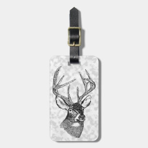 Étiquette À Bagage Graphique de l'art du cerf Vintage