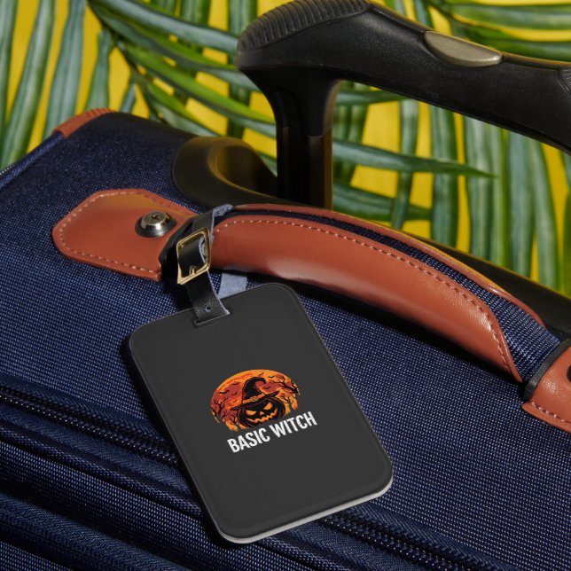 Étiquette À Bagage Graphique de lune de citrouille de sorcière de bas (Insitu Rectoal 1)