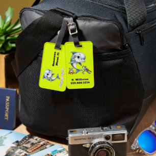 Étiquette À Bagage Graphique de vie marine mignonne pour enfants en v