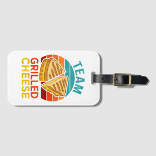 Étiquette À Bagage Graphisme de l'amoureux du sandwich au fromage gri
