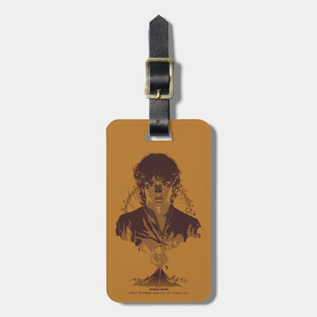 Étiquette À Bagage Graphisme de l'inscription Tengwar de FRODO™ MOUNT (Devant Vertical)