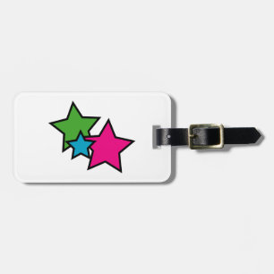 Étiquette À Bagage Graphisme personnalisé d'étoiles néon rétro