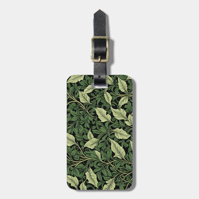 Étiquette À Bagage Grappe de vignes dans les nuances de vert (Devant Vertical)