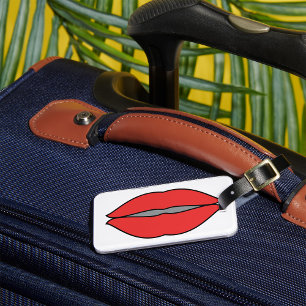 Étiquette À Bagage Gras rouge lèvres Pop Art