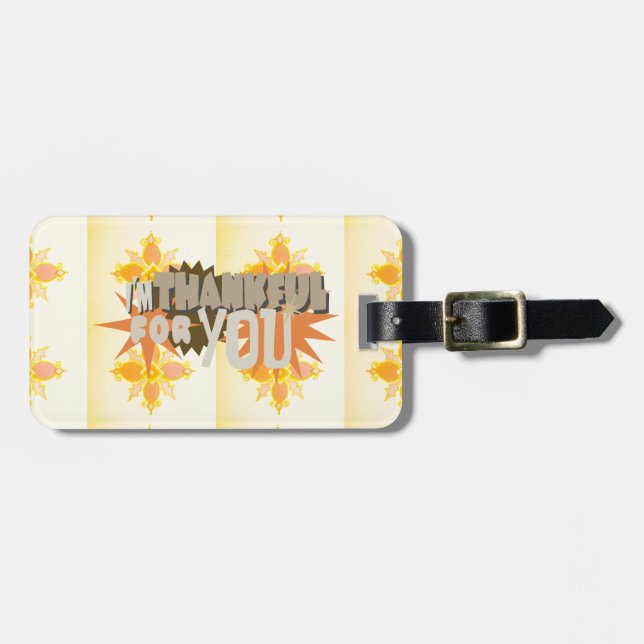 Étiquette À Bagage Gratitude profonde : "Merci pour vous" avec amour, (Devant horizontal)