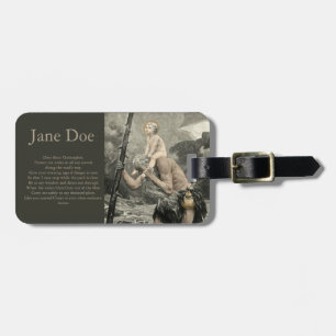 Étiquette À Bagage Gravure de prière de voyage de Christopher de