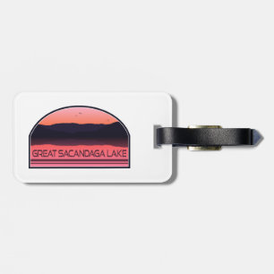 Étiquette À Bagage Great Sacandaga Lake New York Red Sunrise