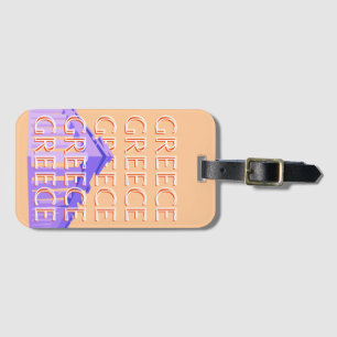 Étiquette À Bagage Grèce, Athènes Travel Art, Orange